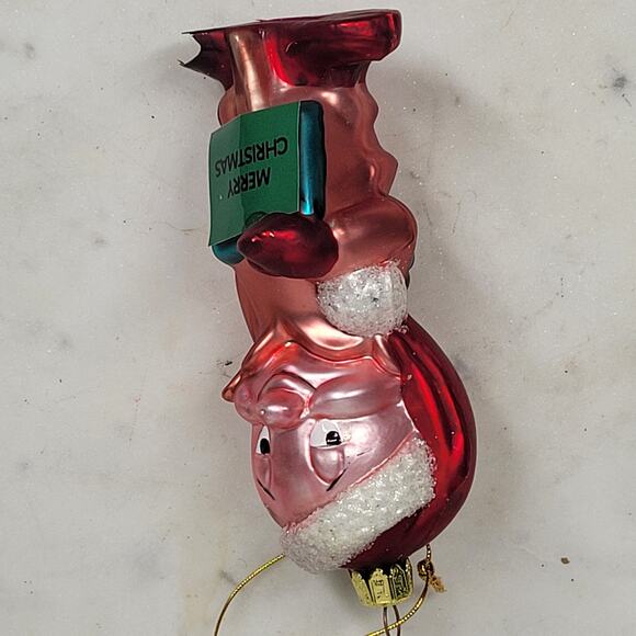 2001 Warner Bros. Merry Christmas Ornament Vintage Glass Character Red Pink 5” - Picture 11 of 16